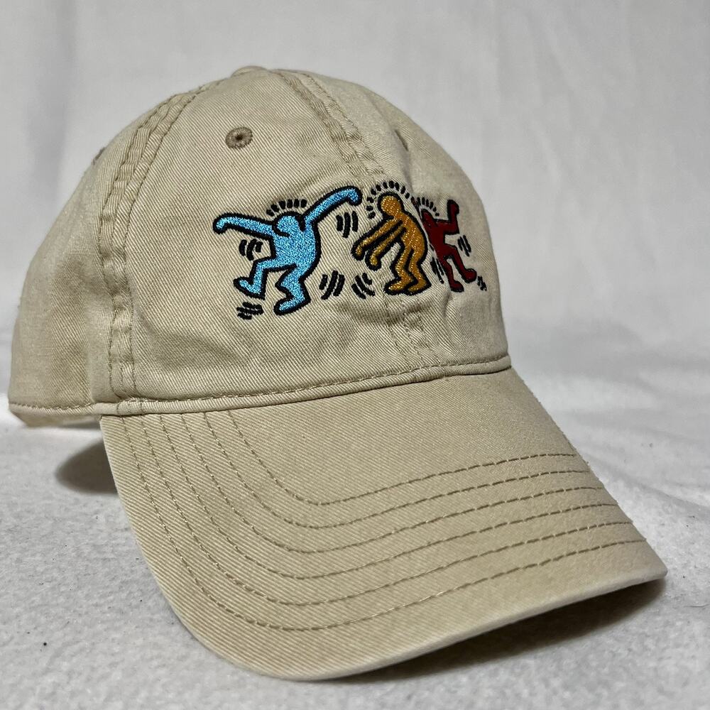 Keith Haring Beige Cotton Strapback Hat Mad Engine EUC Clean